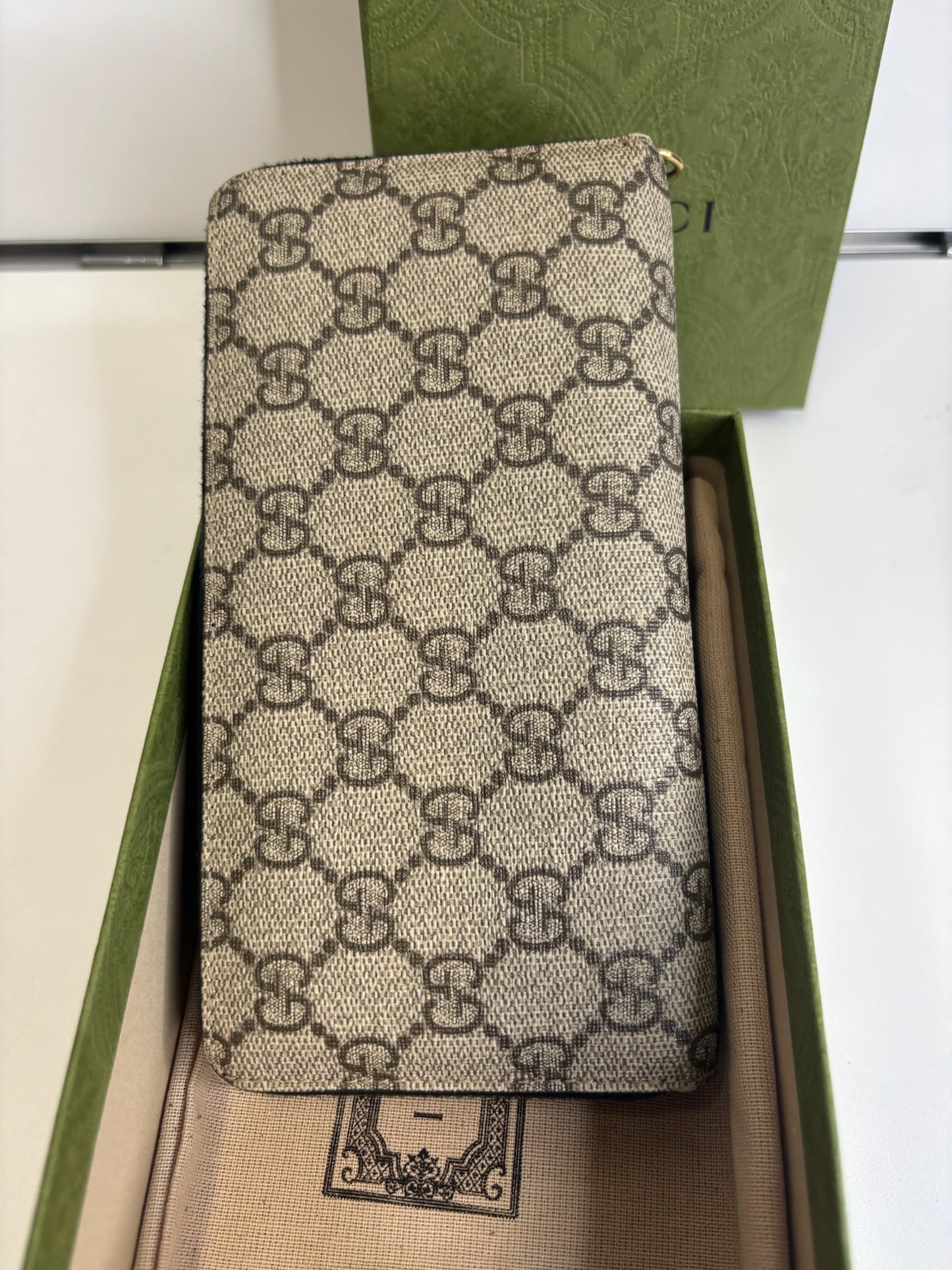 Gucci GG Marmont Bicolor Zip Around Wallet K73