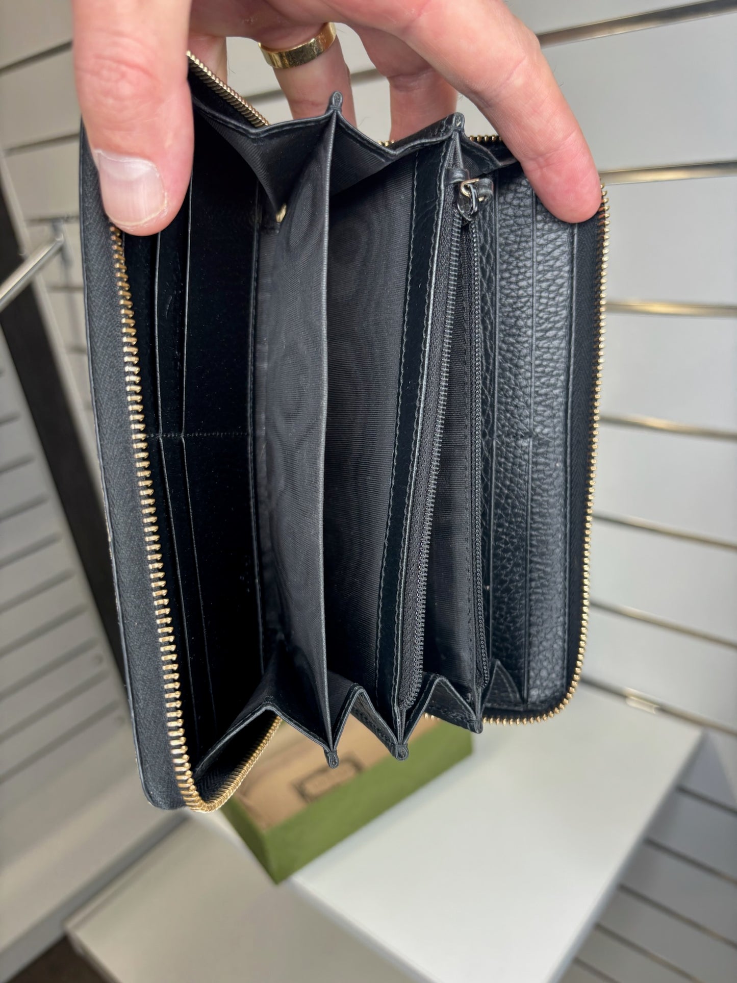 Gucci GG Marmont Bicolor Zip Around Wallet K73