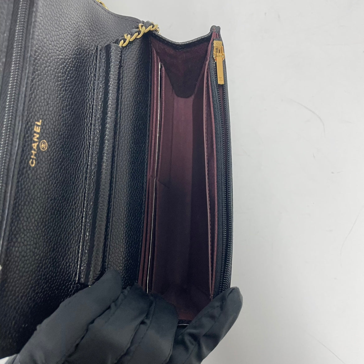 Chanel Black Caviar Skin Wallet On Chain ONE Crossbody Bag A33814 (V38190418H)