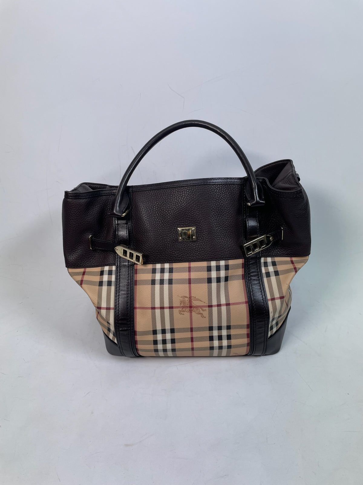 M0707-8 Burberry Medium Haymarket Check Golderton Tote