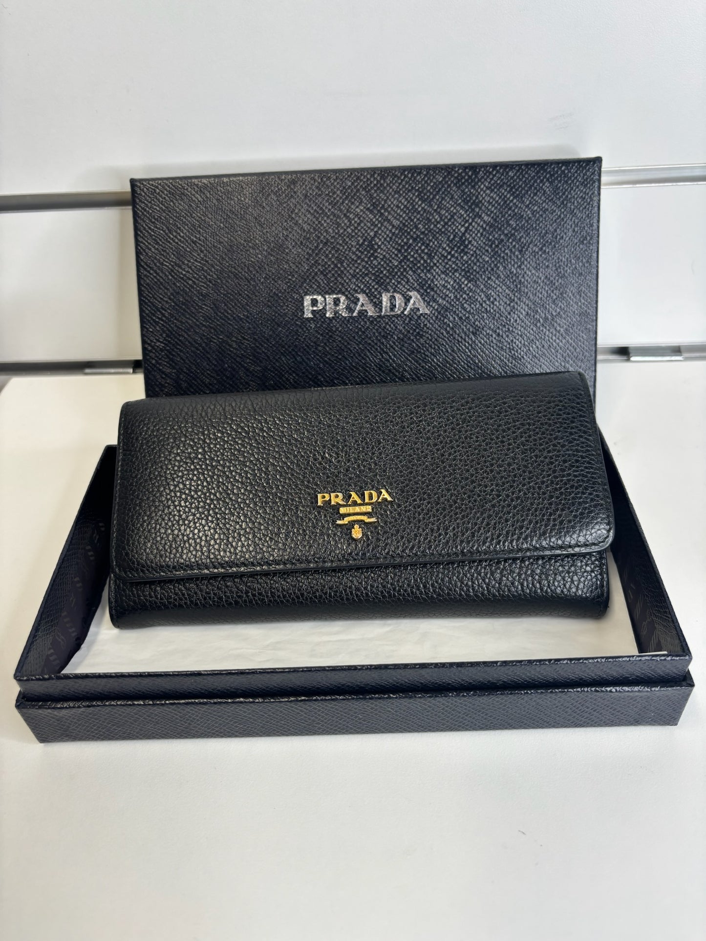 Prada Vitello Grain Leather Continental Long Wallet K76