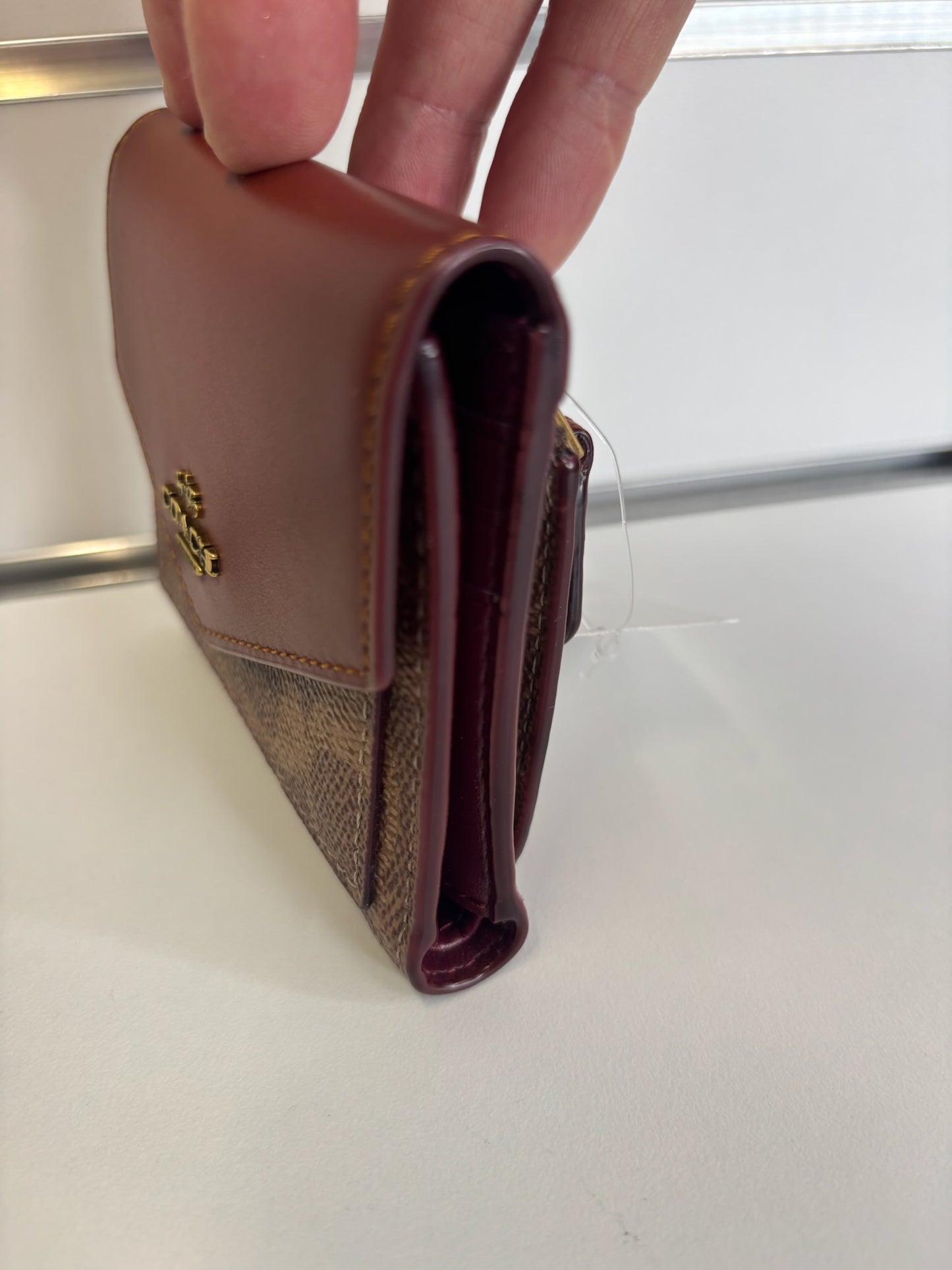 Coach Wyn Small Wallet Tan Rust Signature Canvas K79