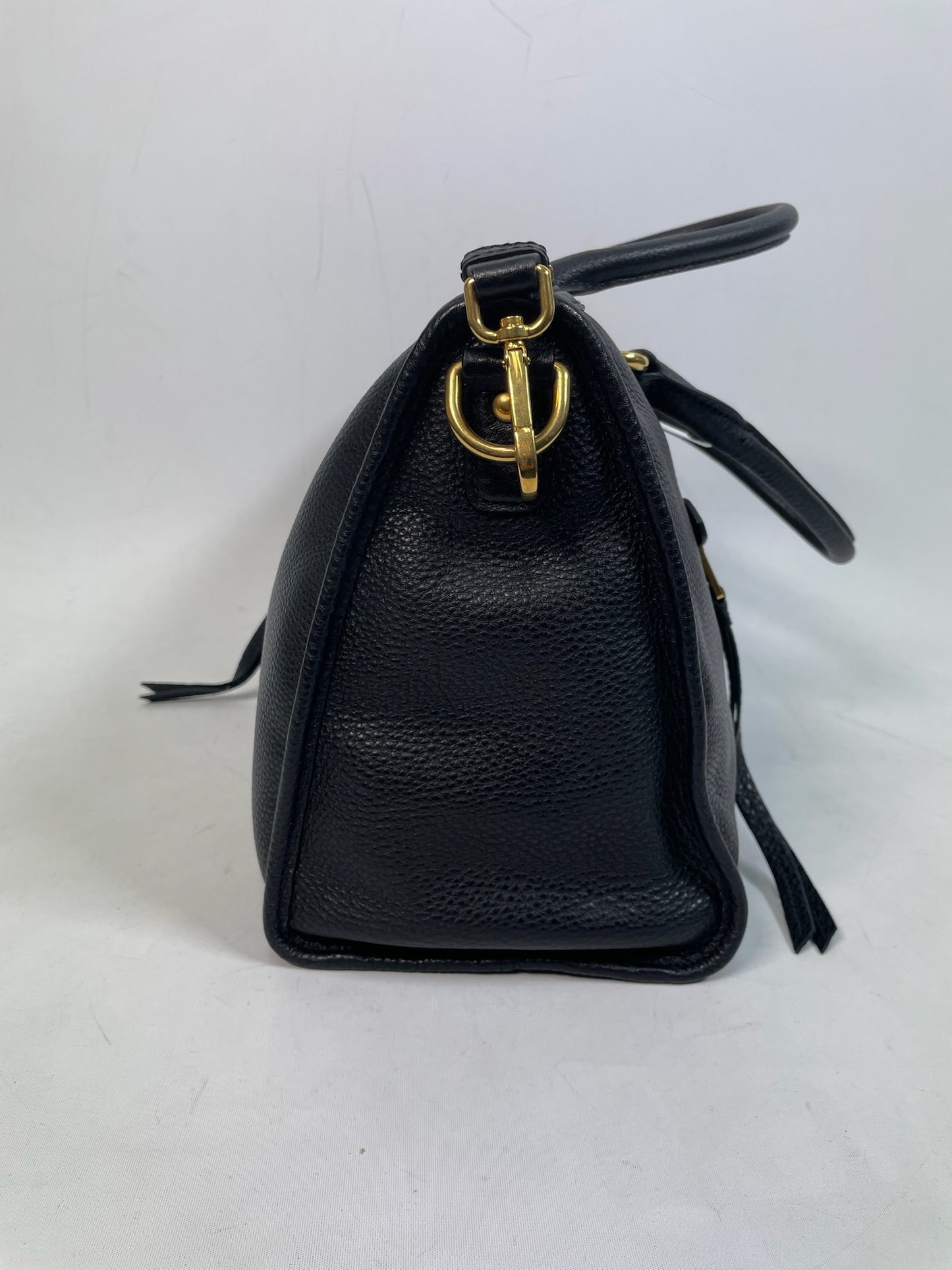 M0707-14 Prada Cervo Leather East West Top Handle Bag