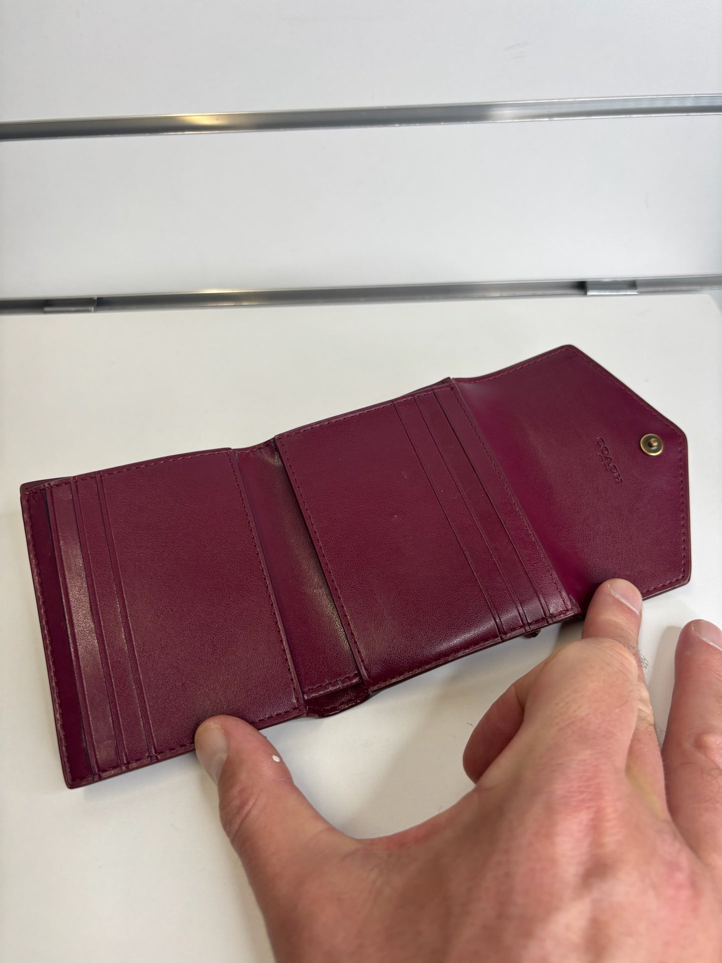 Coach Wyn Small Wallet Tan Rust Signature Canvas K79