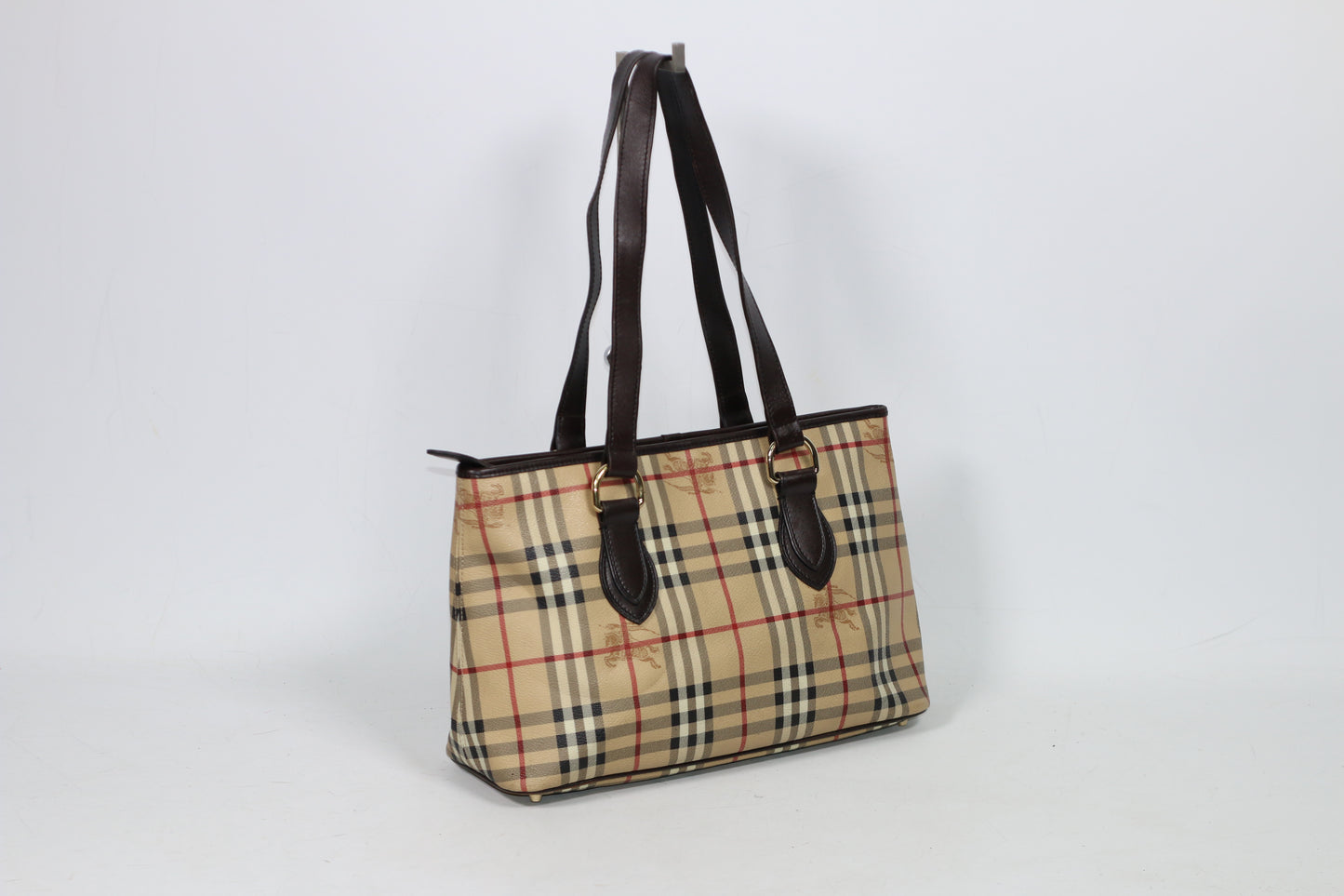 Burberry Brown PVC Haymarket Nova Check Hobo ONE Shoulder Bag 35310021