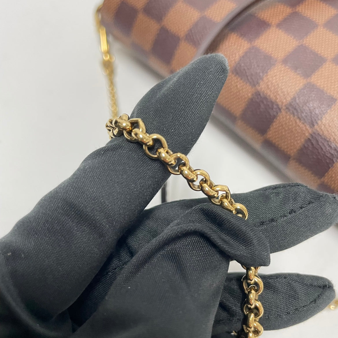 Louis Vuitton Brown PVC Damier Ebene Canvas Favorite PM Crossbody Bag N41276 (V1271422HC)