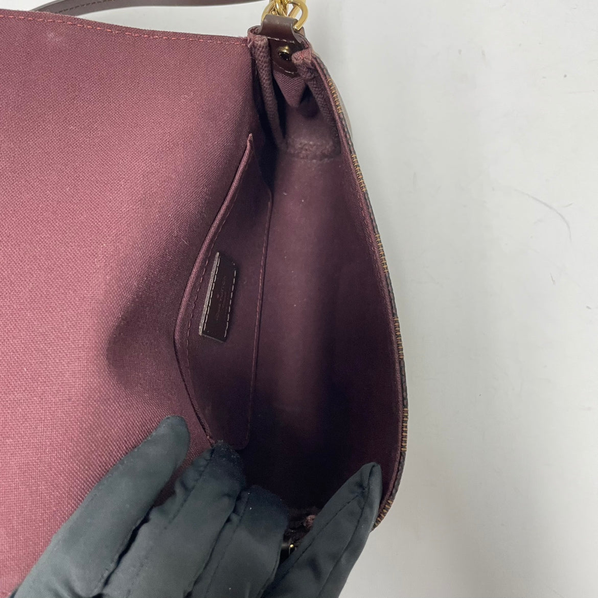 Louis Vuitton Brown PVC Damier Ebene Canvas Favorite PM Crossbody Bag N41276 (V1271422HC)