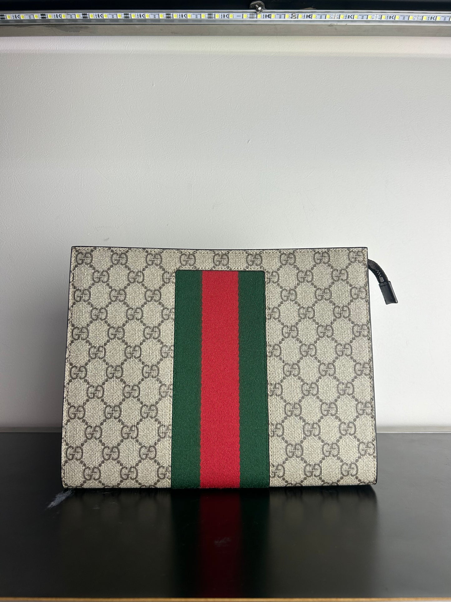 Gucci GG Supreme Web Portfolio Pouch