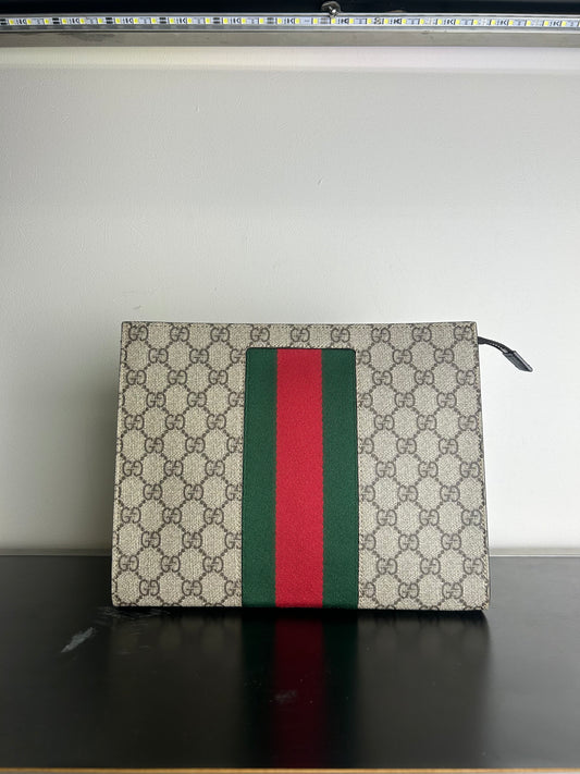 Gucci GG Supreme Web Portfolio Pouch