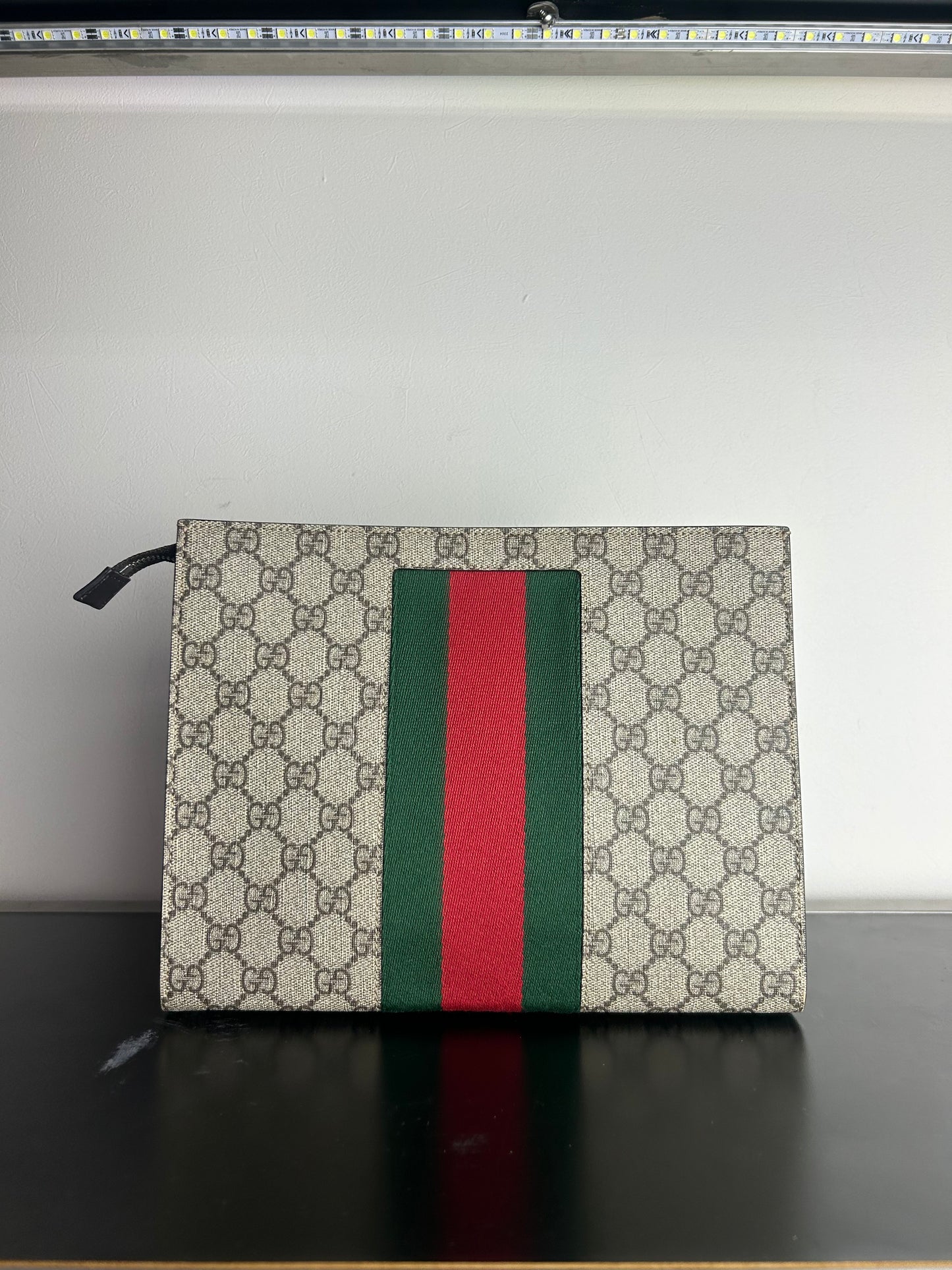 Gucci GG Supreme Web Portfolio Pouch