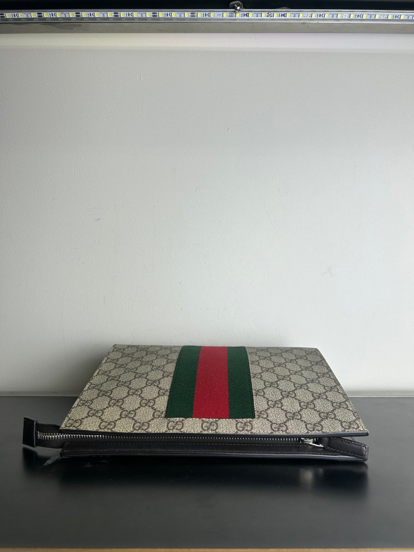 Gucci GG Supreme Web Portfolio Pouch