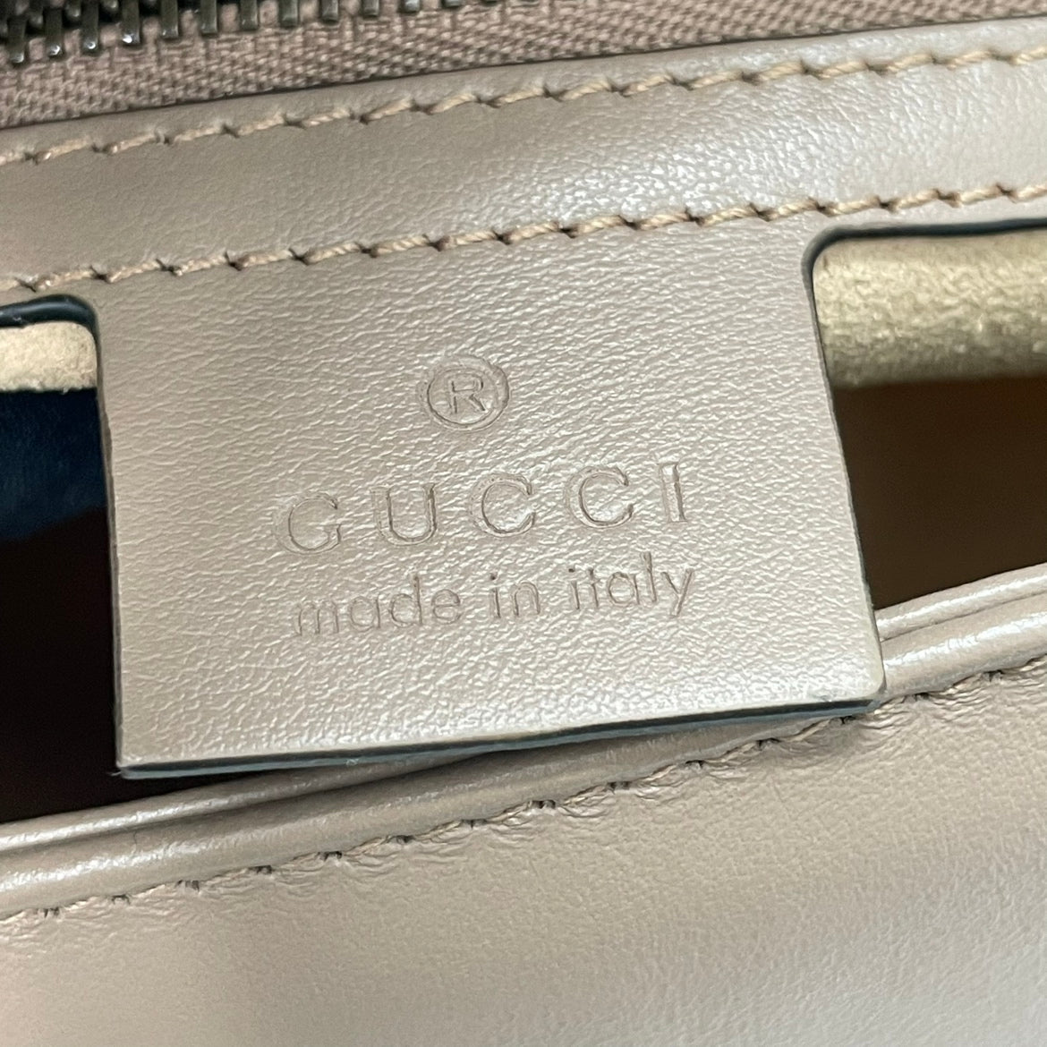 Gucci Beige Leather Matelasse GG Marmont Small Shoulder Bag 443497 (V07245310P)
