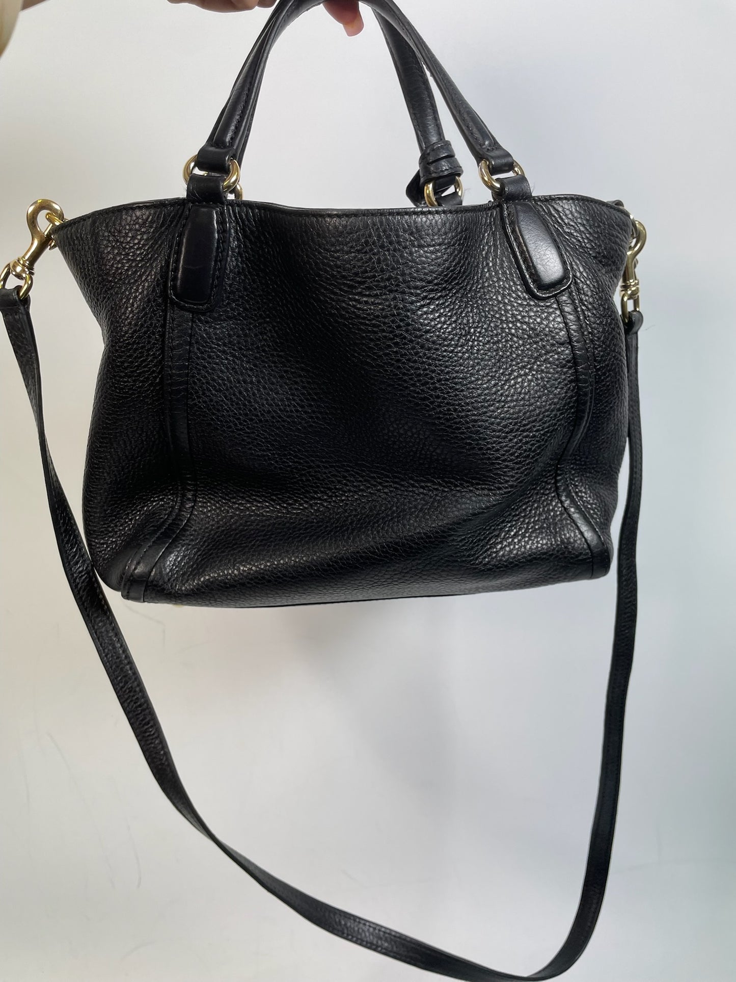 M0707-71 Gucci Soho Shoulder Bag in Black Pebbled Leather