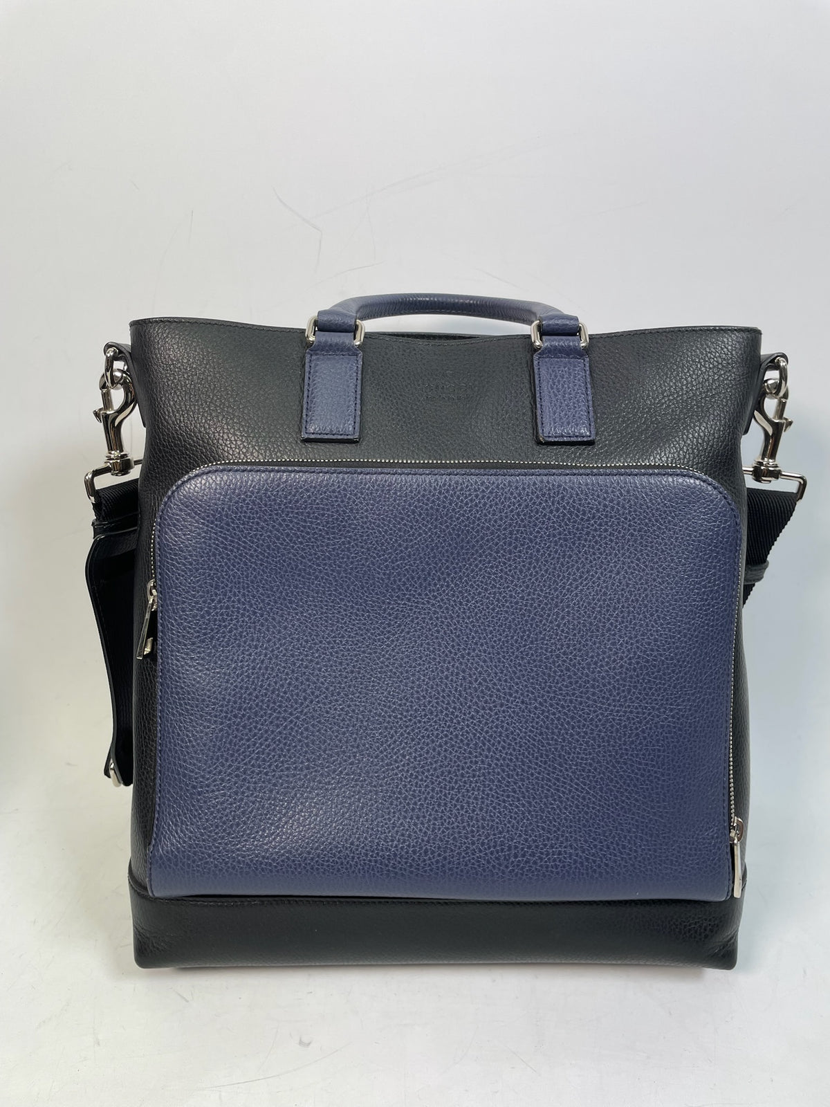 M0707-72 Gucci Leather Satchel Bag in Black & Blue