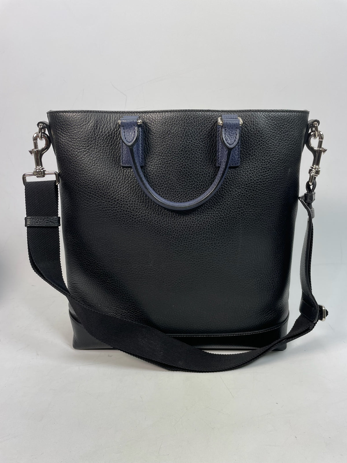M0707-72 Gucci Leather Satchel Bag in Black & Blue