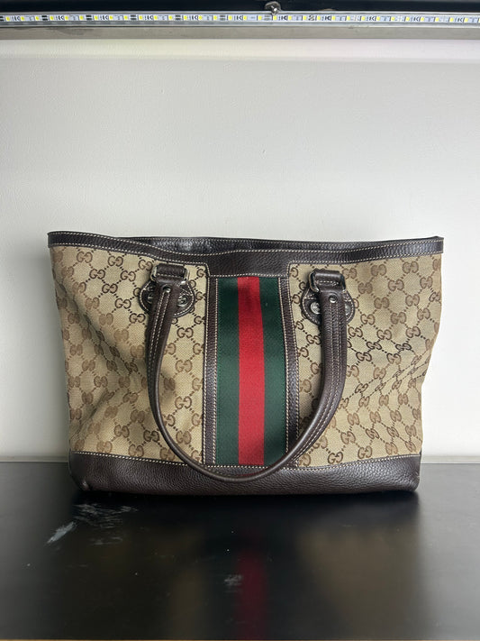 Gucci GG Canvas Web Tote