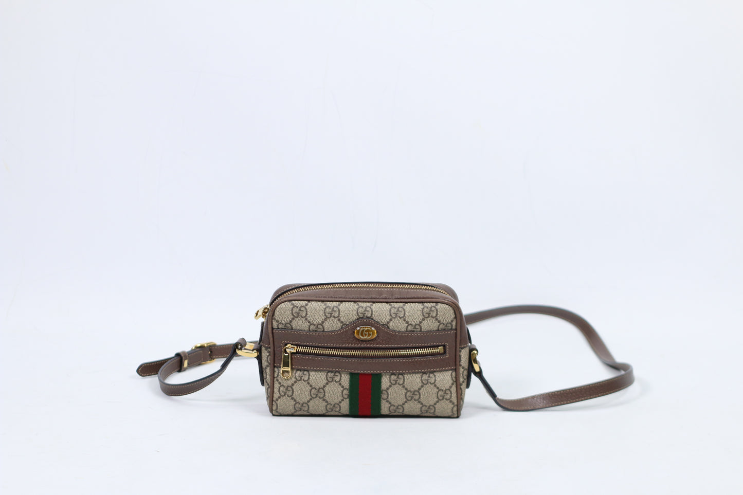 Gucci Brown PVC Ophidia GG Supreme Mini Crossbody Bag 517350