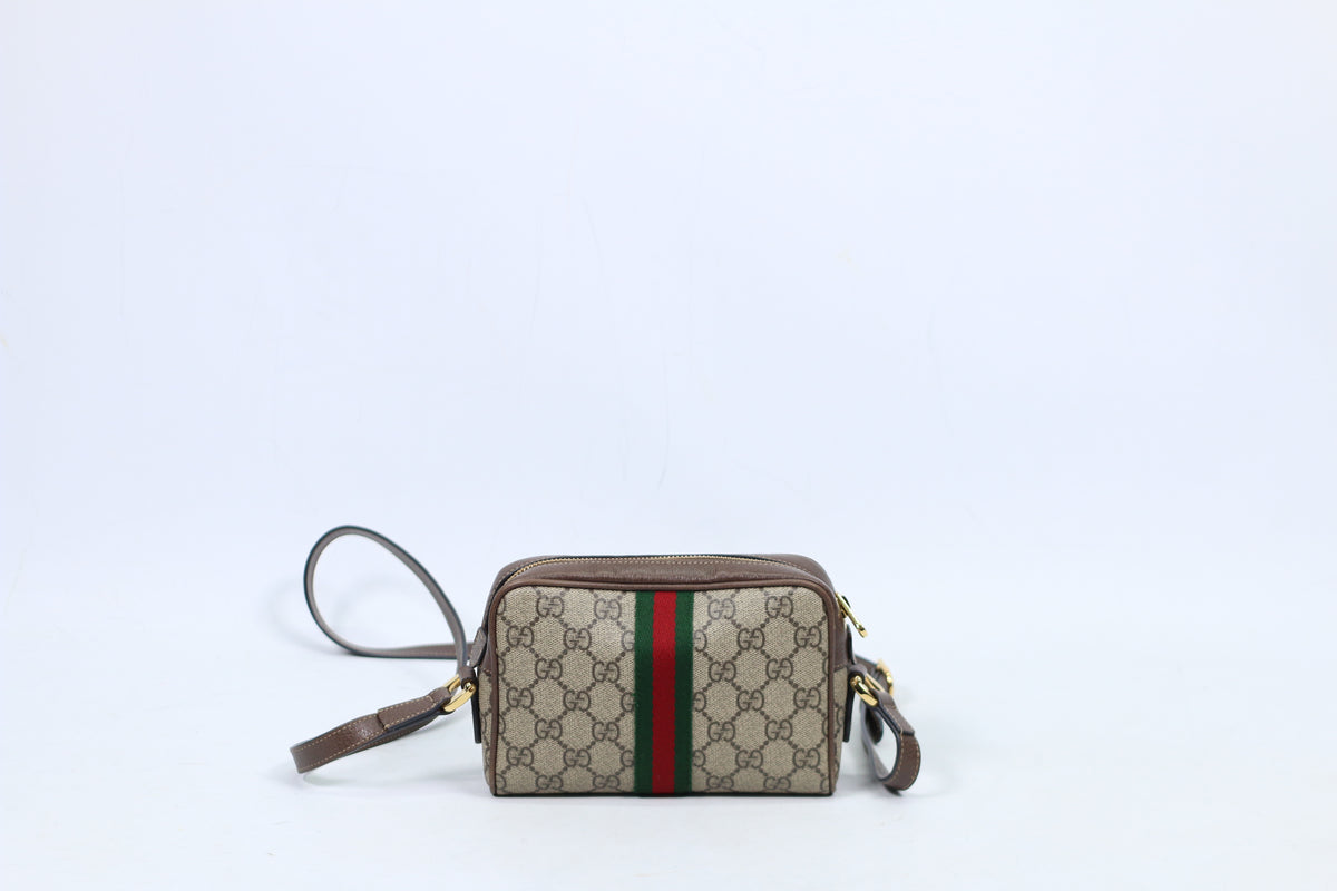 Gucci Brown PVC Ophidia GG Supreme Mini Crossbody Bag 517350