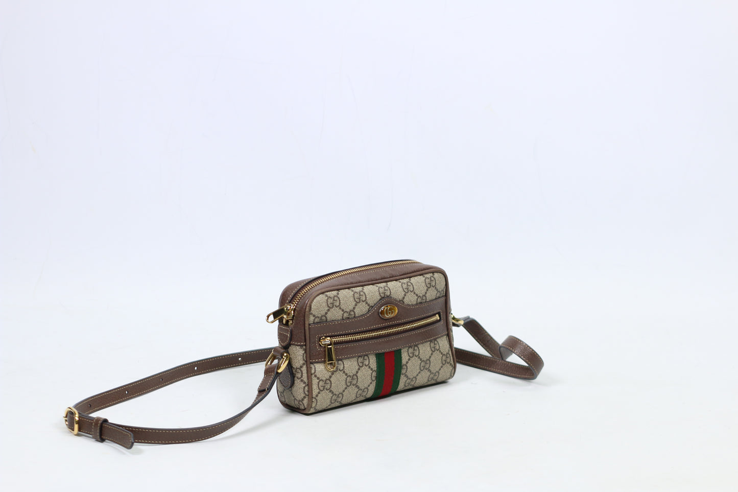 Gucci Brown PVC Ophidia GG Supreme Mini Crossbody Bag 517350