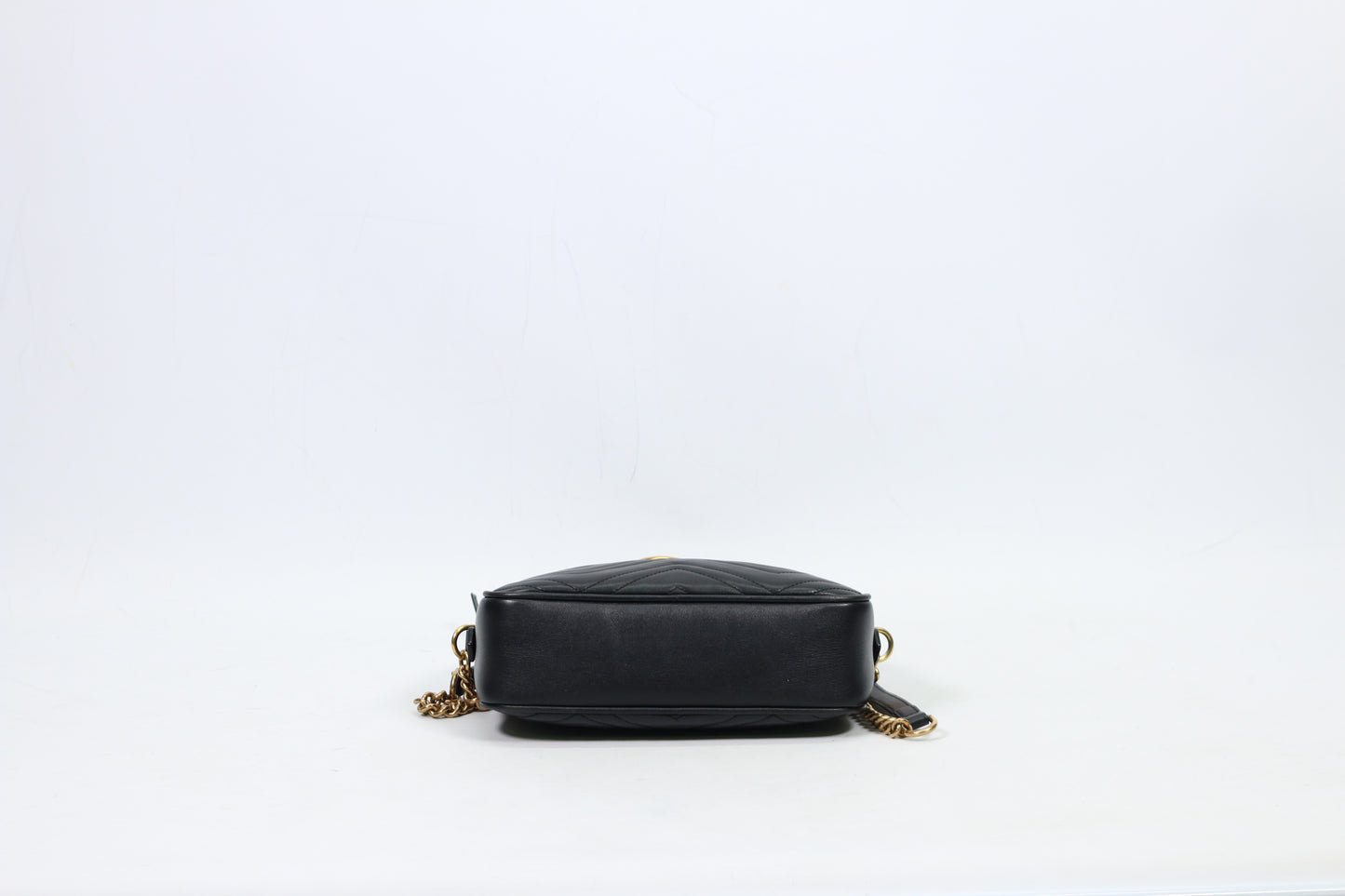 Gucci Black Leather Matelasse GG Marmont Small Crossbody Bag 447632