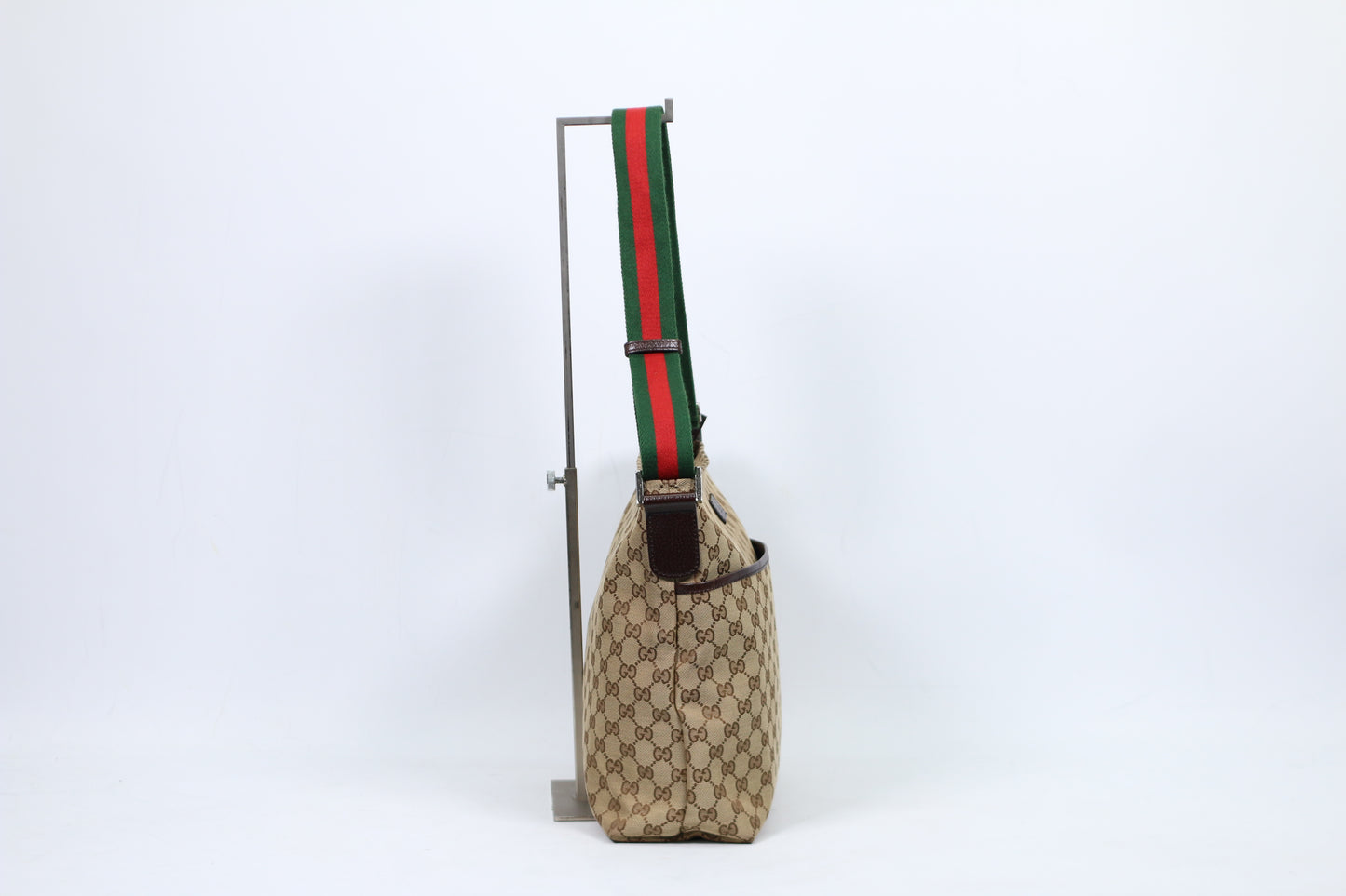 Gucci Brown Jacquard GG Tricolor Strap ONE Crossbody Bag 189751