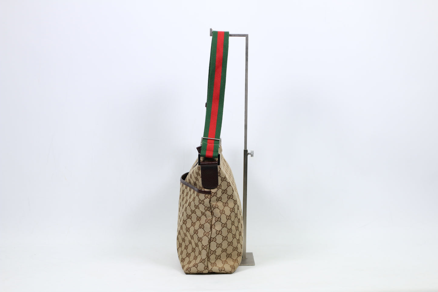 Gucci Brown Jacquard GG Tricolor Strap ONE Crossbody Bag 189751