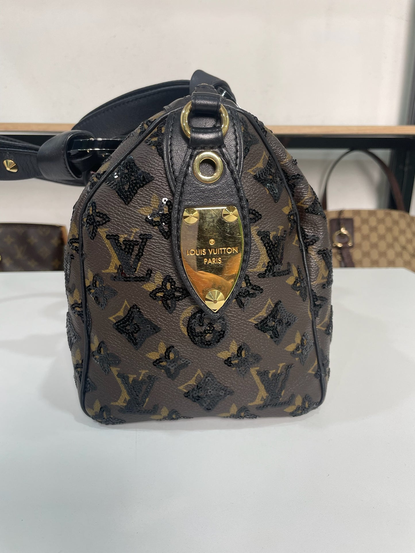 M0707-81 Louis Vuitton Monogram Eclipse Speedy 30