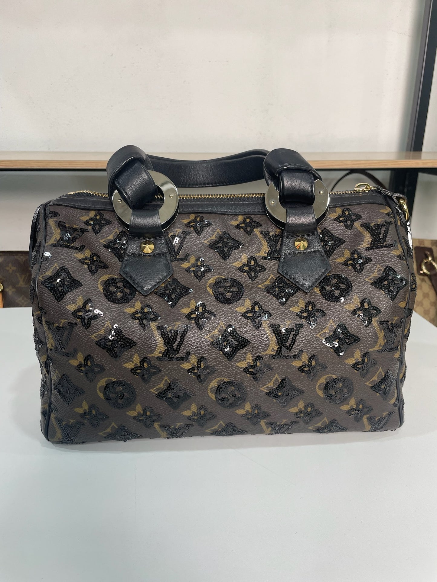 M0707-81 Louis Vuitton Monogram Eclipse Speedy 30