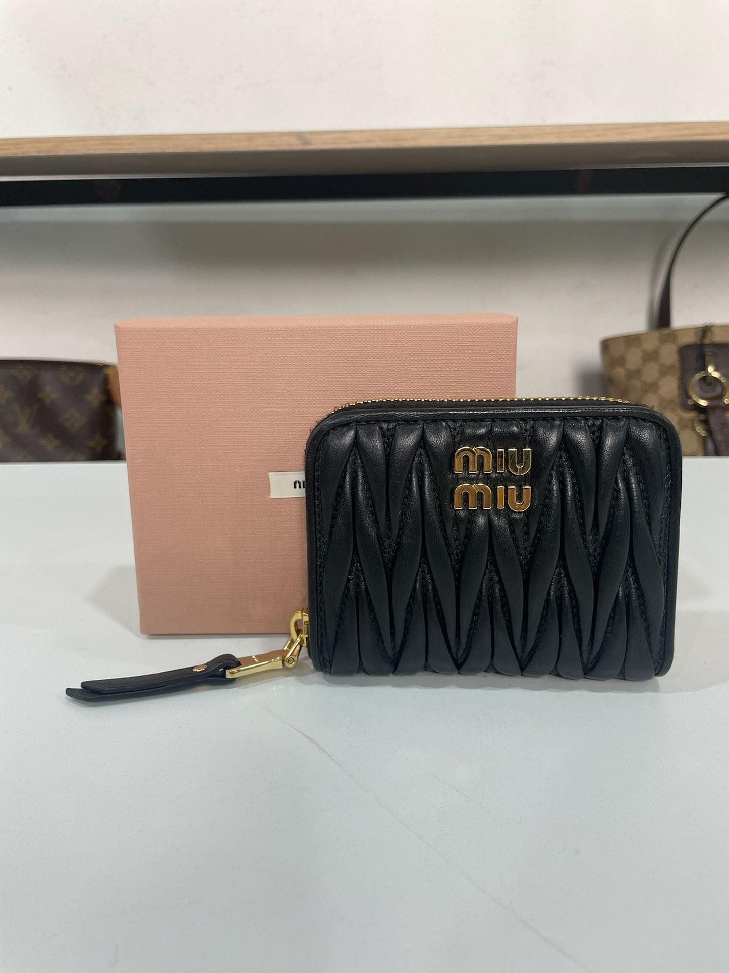 M0707-87 Miu Miu Matelassé Nappa Leather Coin Purse