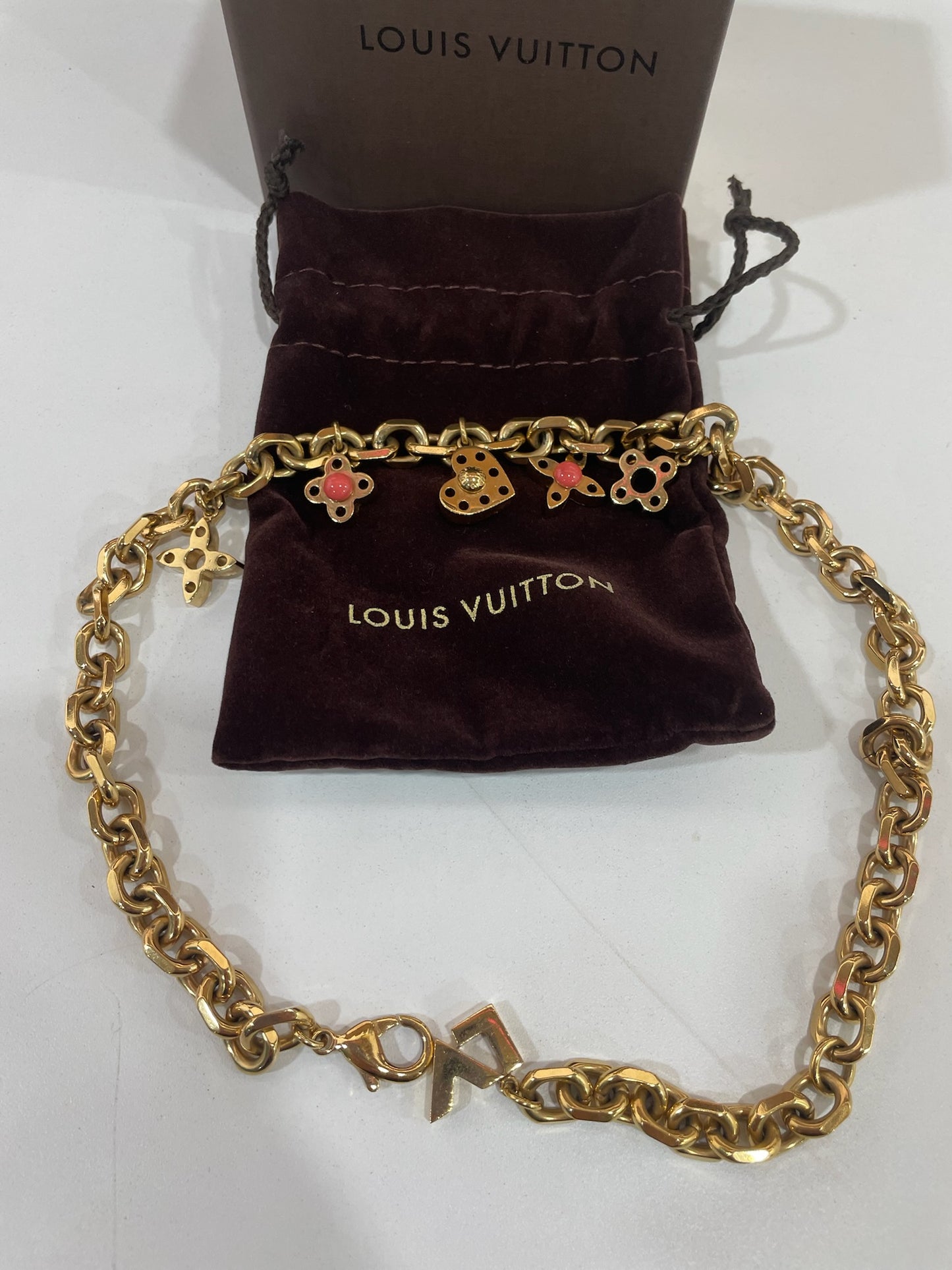 M0707-93 Louis Vuitton Hide and Seek Monogram Charms Necklace