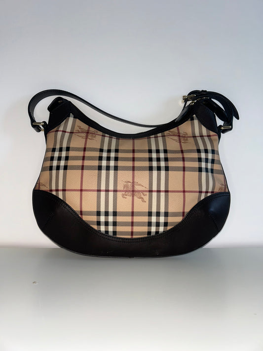 Burberry Haymarket Croissant Hobo Bag