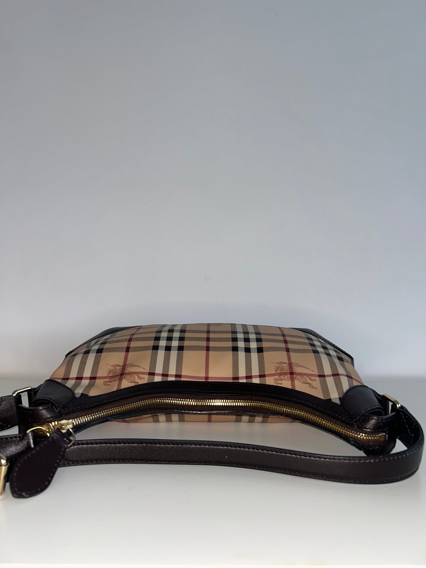 Burberry Haymarket Croissant Hobo Bag