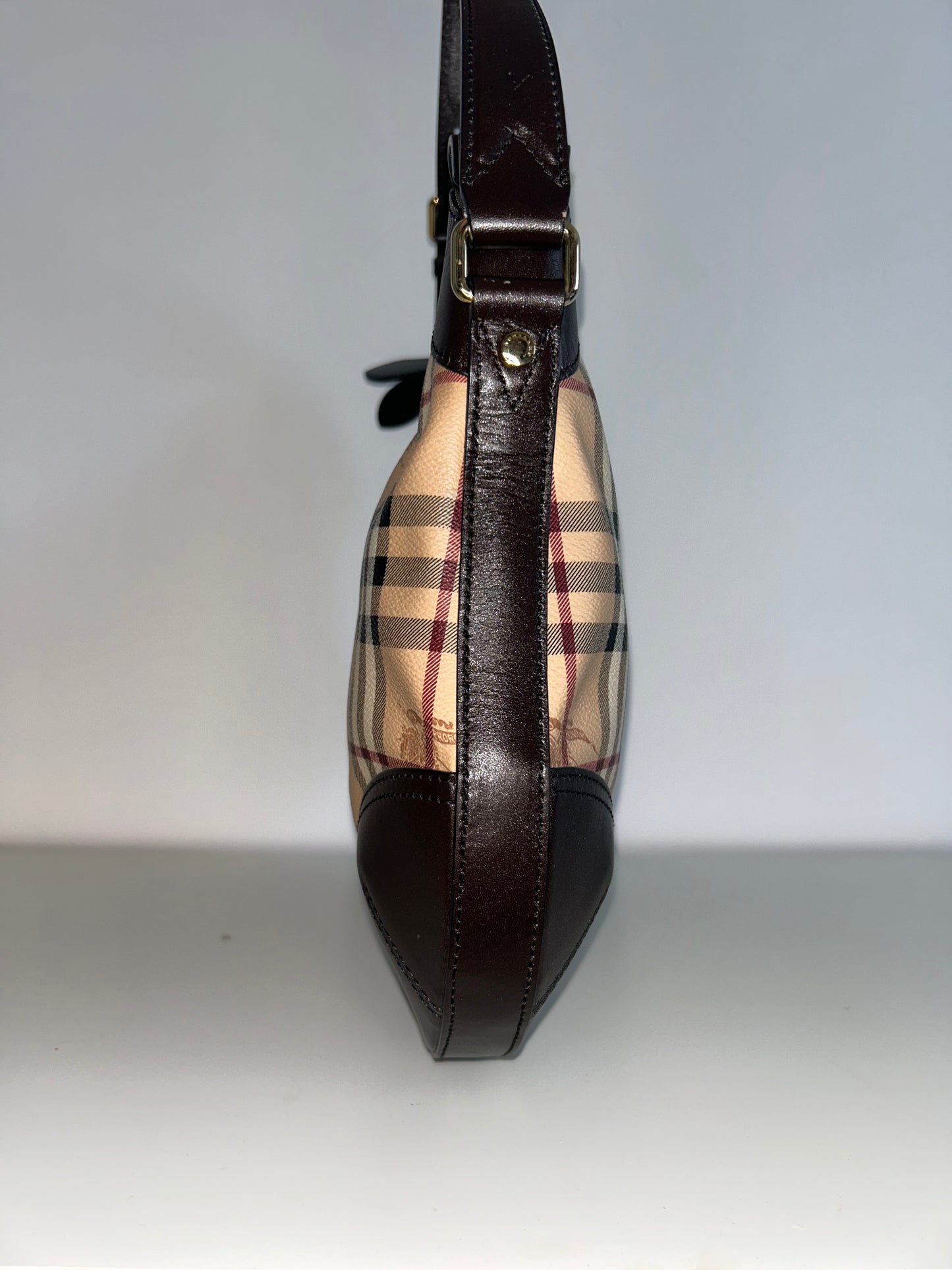 Burberry Haymarket Croissant Hobo Bag
