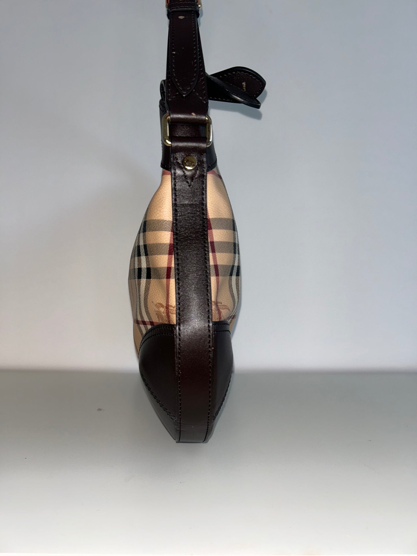Burberry Haymarket Croissant Hobo Bag