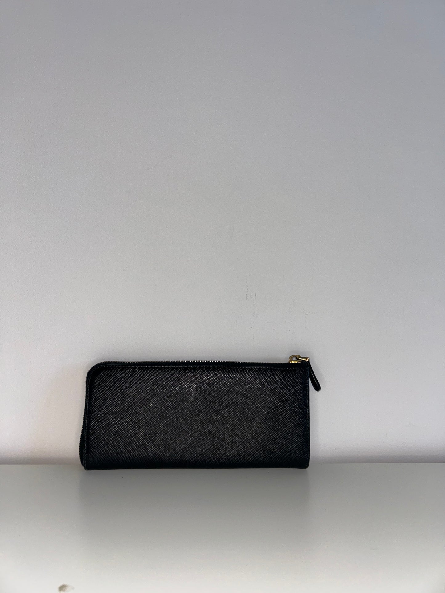 Prada Saffiano Zip Leather Wallet