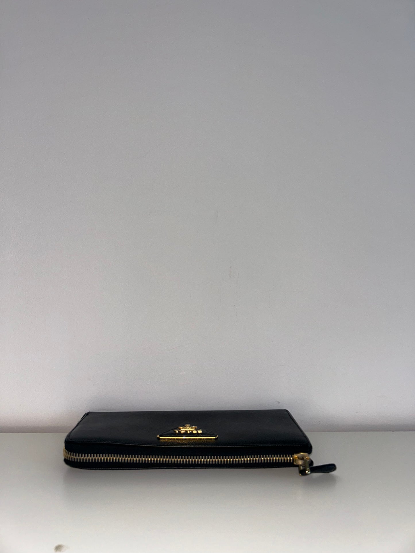 Prada Saffiano Zip Leather Wallet