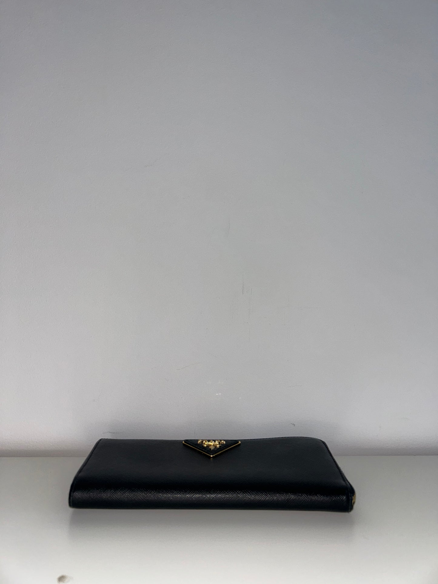 Prada Saffiano Zip Leather Wallet