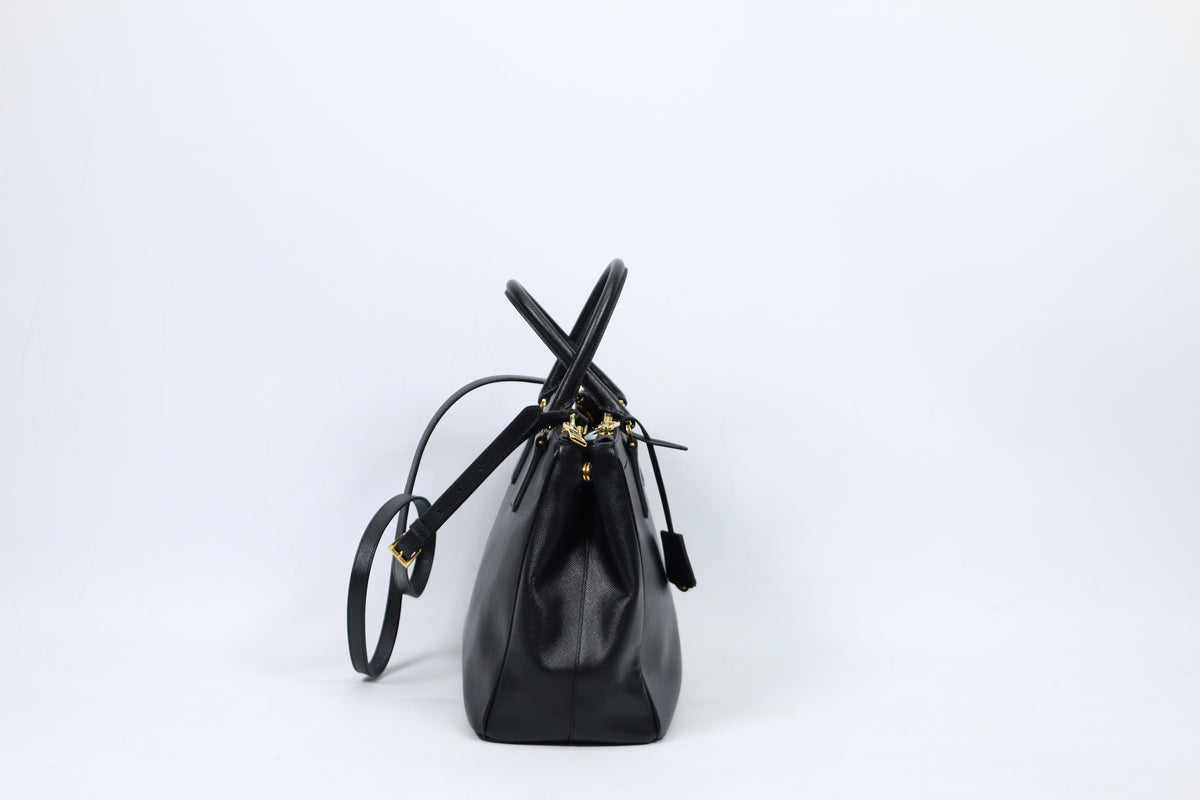 Prada Black Leather Saffiano Lux ONE Shoulder Bag BN2274