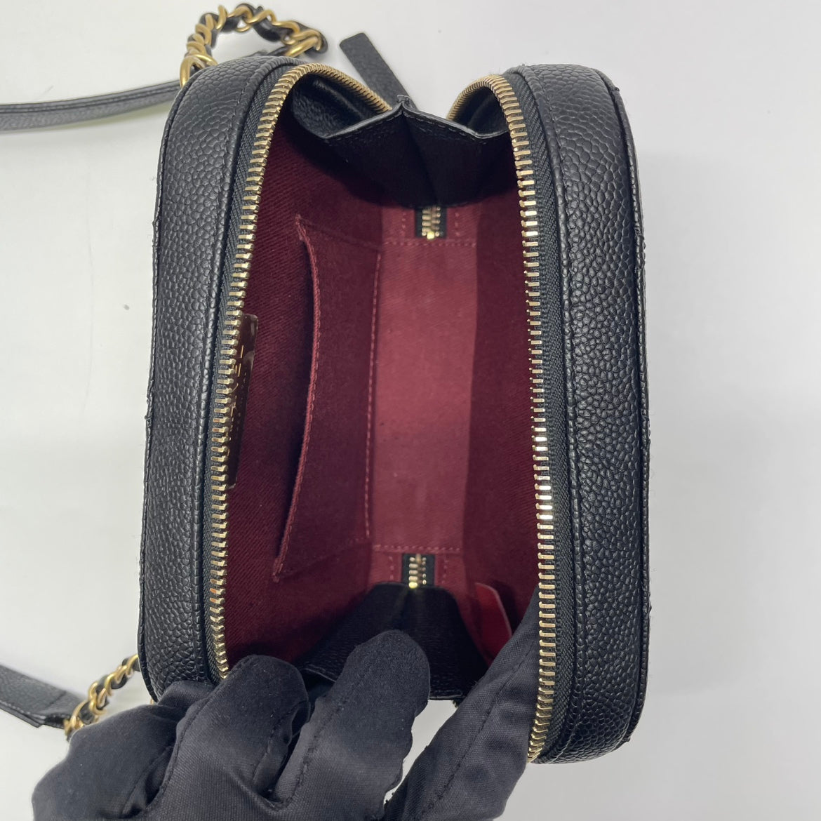 Chanel Black Caviar Gold Hardware CC Chain Camera Mini Belt Bag AS0969 (V38100130H)