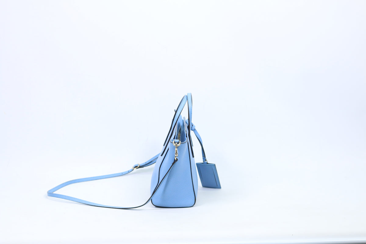 Gucci Sky Blue Leather Swing Mini Shoulder Bag 368827