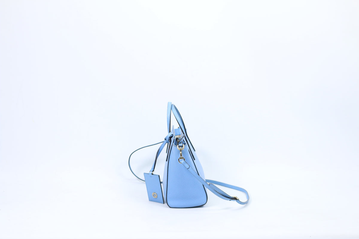 Gucci Sky Blue Leather Swing Mini Shoulder Bag 368827