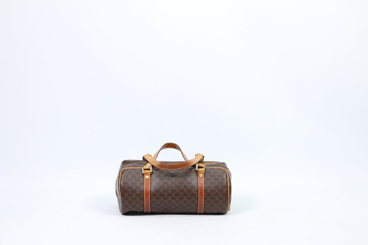 Celine Brown PVC Blazon Macadam Barrel (Cylinder) ONE Tote Bag CE00/23