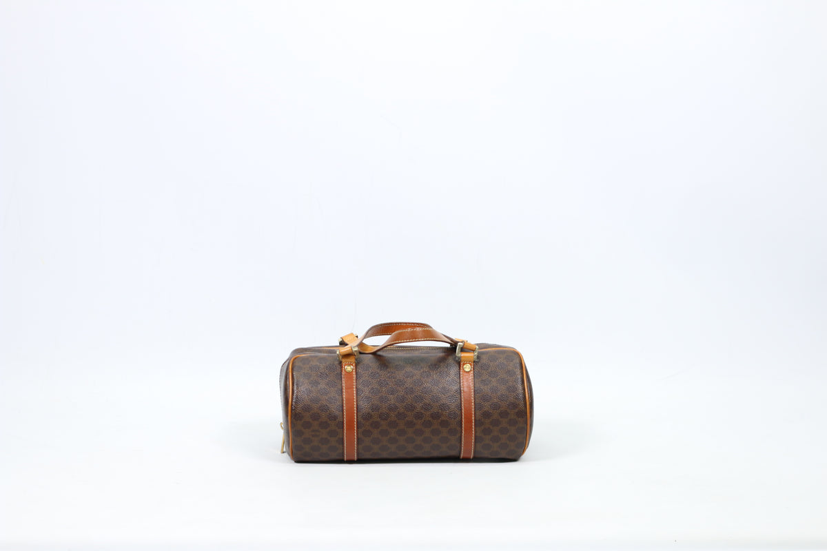 Celine Brown PVC Blazon Macadam Barrel (Cylinder) ONE Tote Bag CE00/23