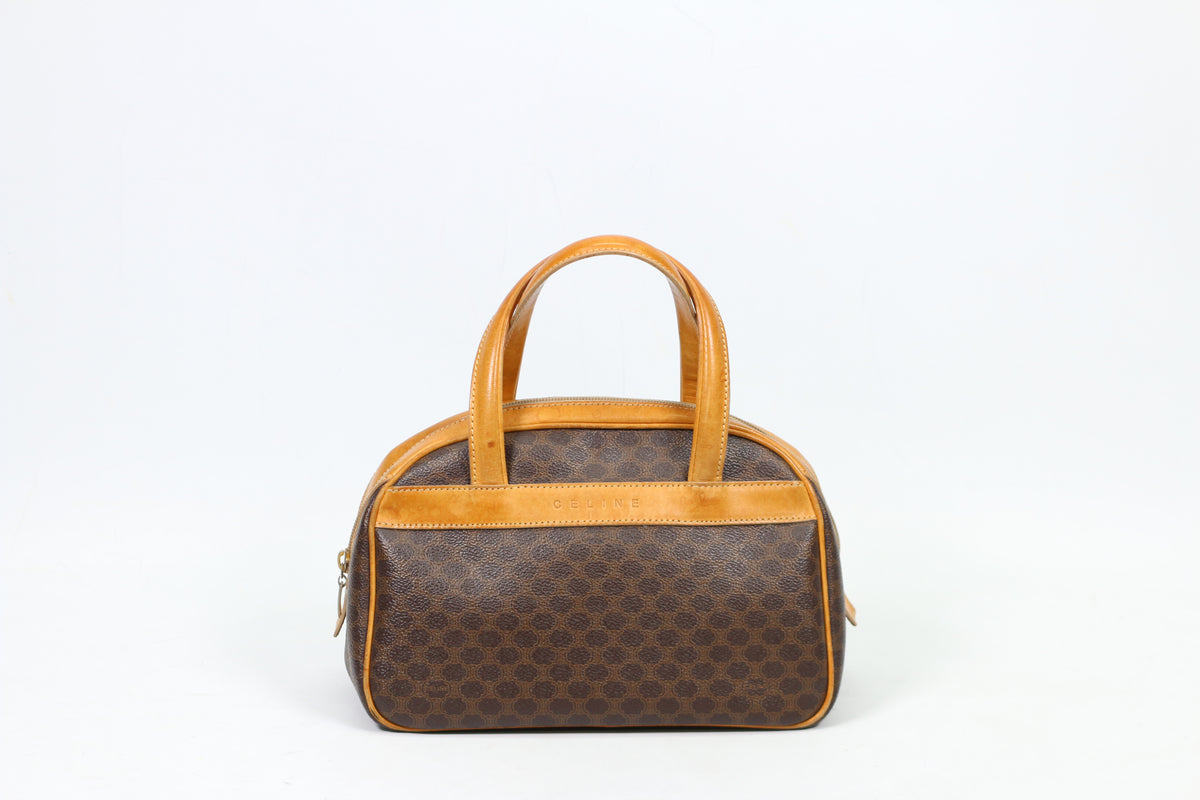 Celine Brown PVC Macadam Blazon Half Moon ONE Tote Bag MC01/1