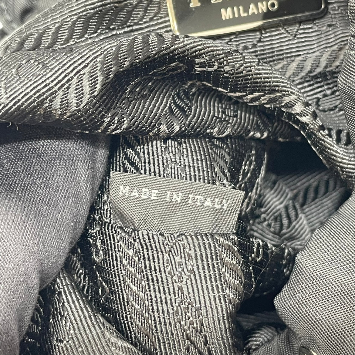 Prada Black Re-Nylon Mini Backpack Crossbody Bag 1BH029 (B016551230H)