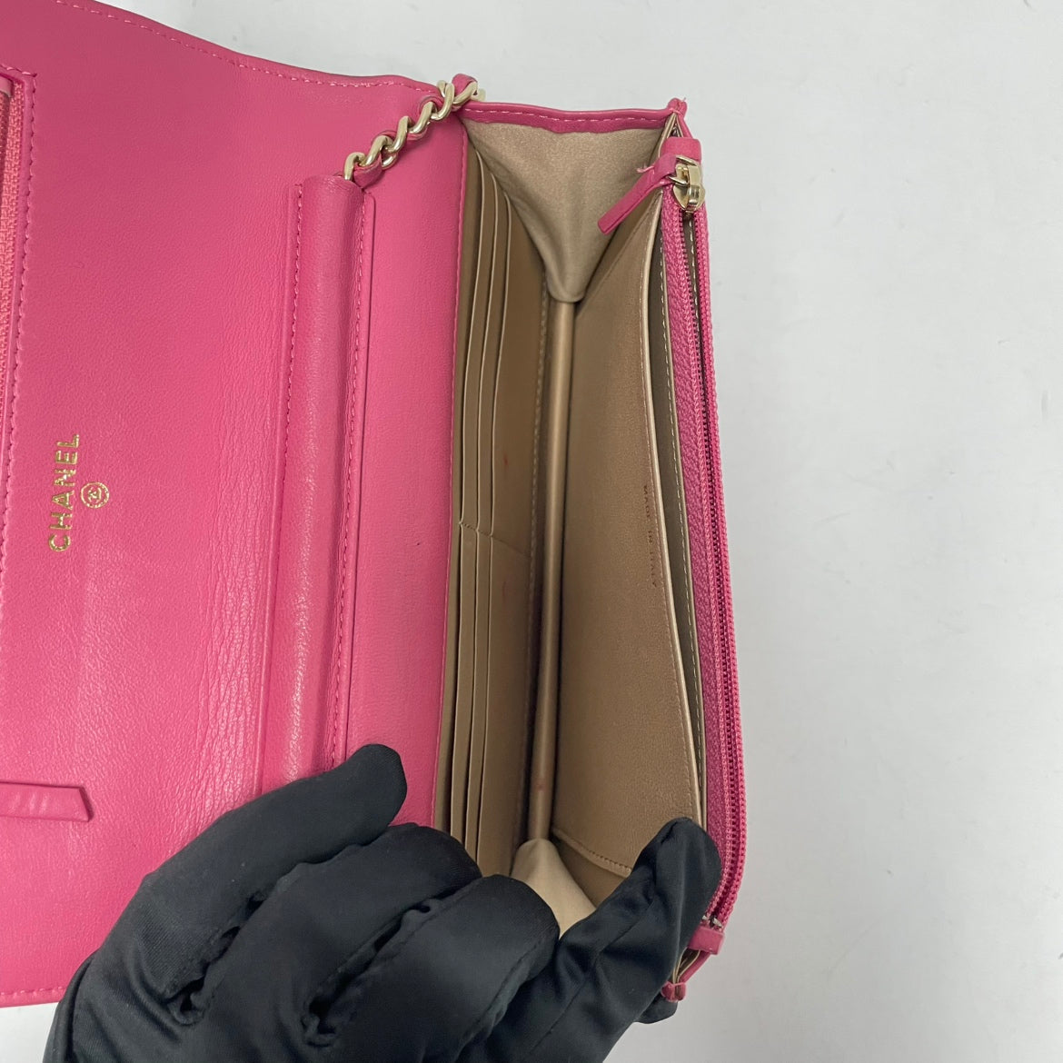 Chanel Pink Lambskin Camellia WOC Chain Mini Crossbody Bag A447421 (V3830425P)