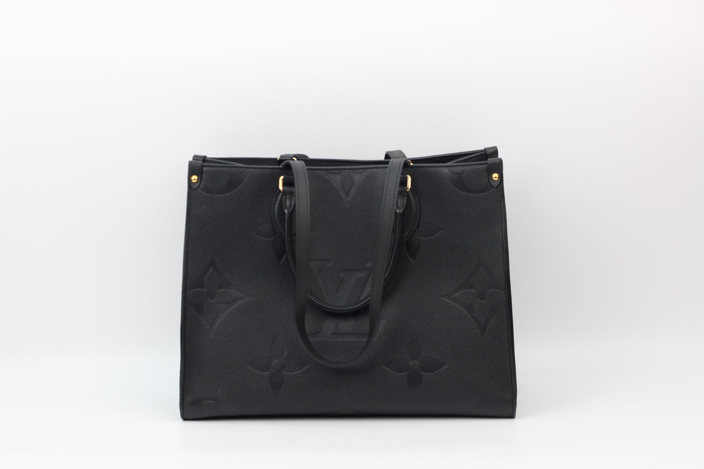 Louis Vuitton Black Leather Monogram Empreinte Onthego MM Shoulder Bag M45595 (V12150405PJ)