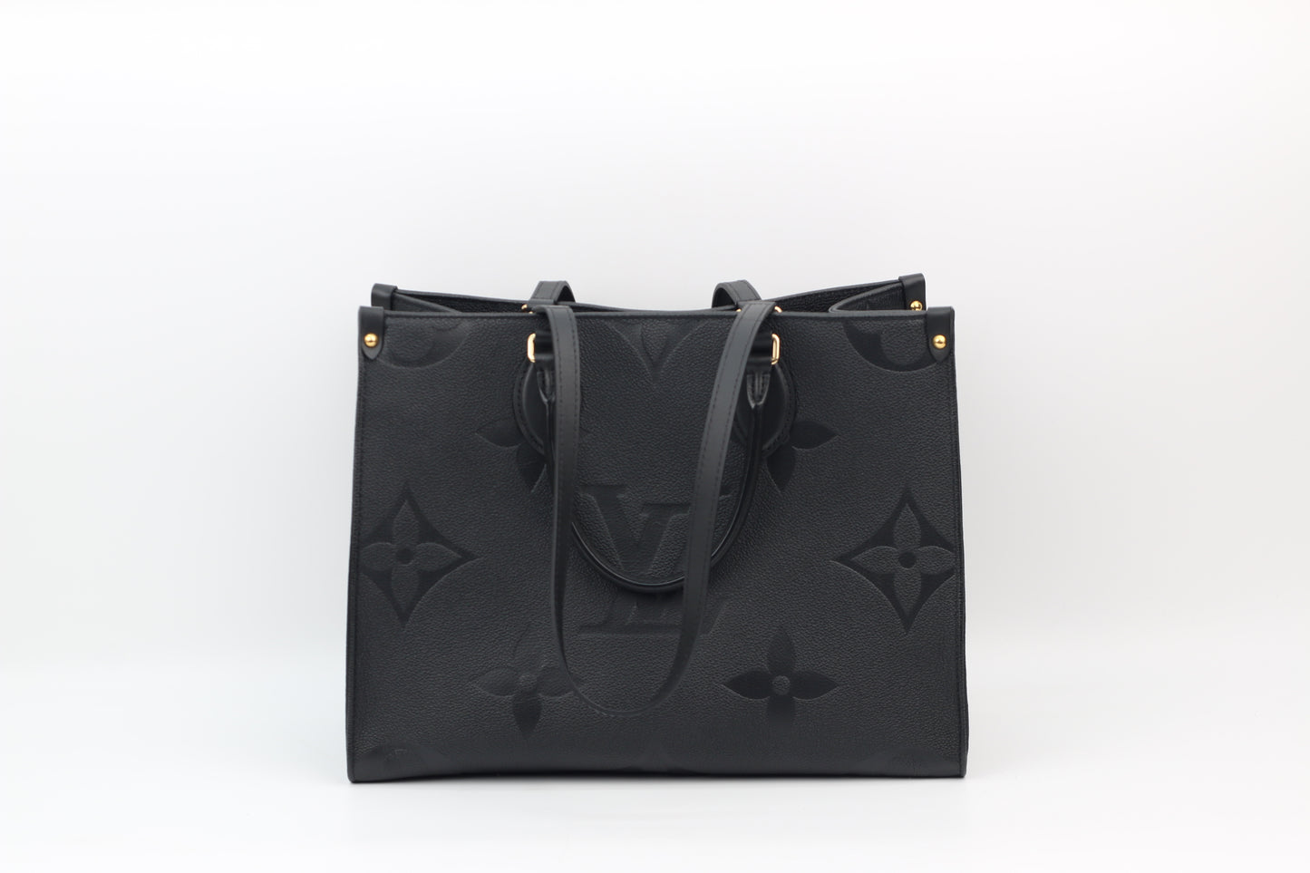 Louis Vuitton Black Leather Monogram Empreinte Onthego MM Shoulder Bag M45595 (V12150405PJ)