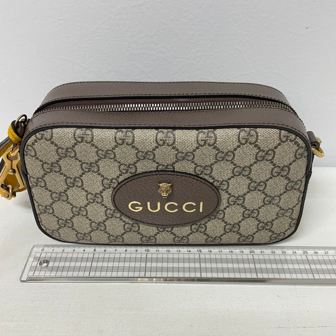 Gucci Brown PVC GG Supreme Canvas Neo Vintage Messenger ONE Crossbody Bag 476466