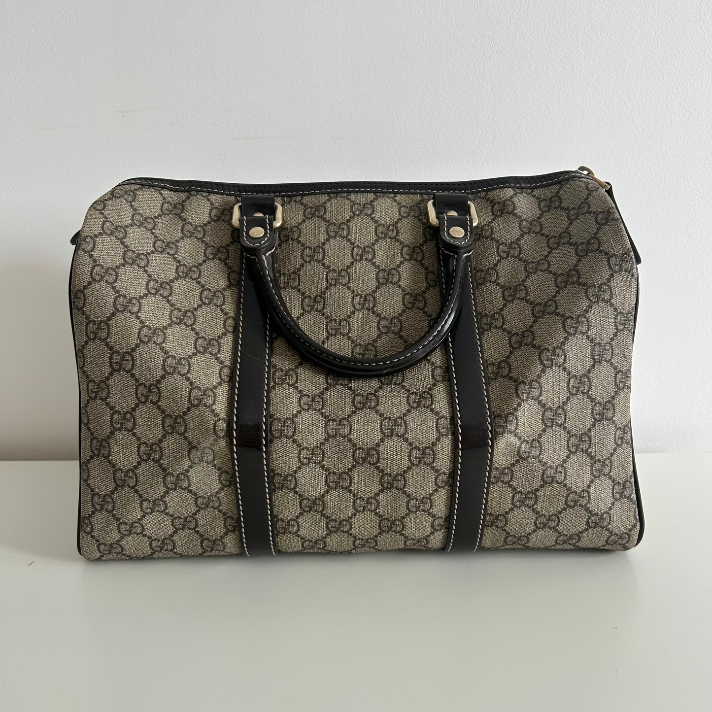Gucci GG Supreme Boston Tote Bag in Brown Canvas (UK)